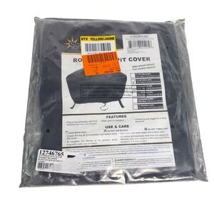 Sunnydaze Round Fire Pit Cover Heavy Duty Weather Resistant Black FI 3012BLK INV